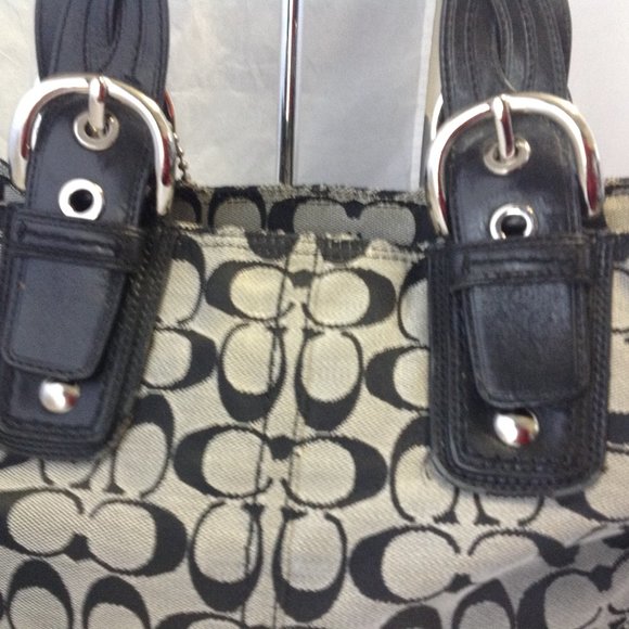 Coach Signature Hobo Bag / Braided Leather Straps - Picture 6 of 8